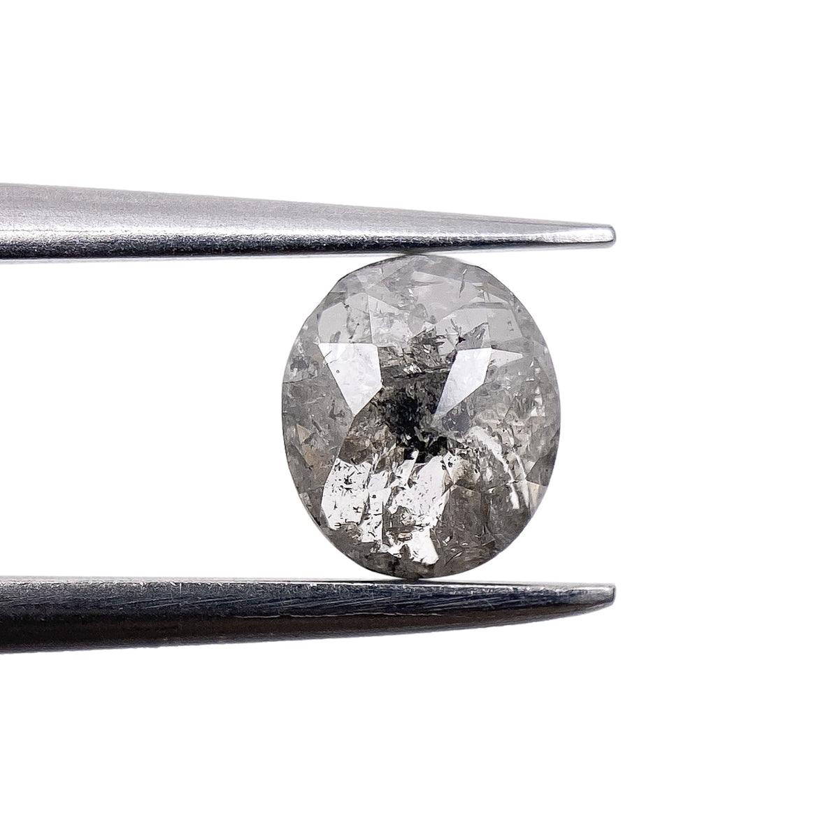 0.73ct | Salt & Pepper Oval Shape Brilliant Cut Diamond - Modern Rustic Diamond