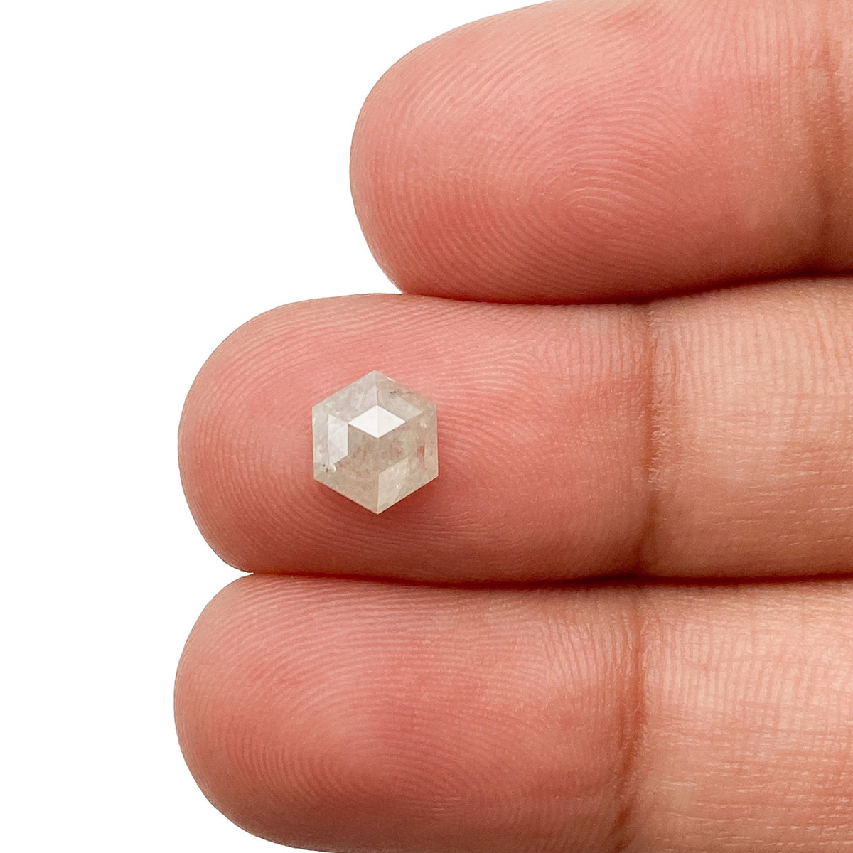0.74ct | Rustic  Hexagon Shape Rose Cut Diamond - Modern Rustic Diamond