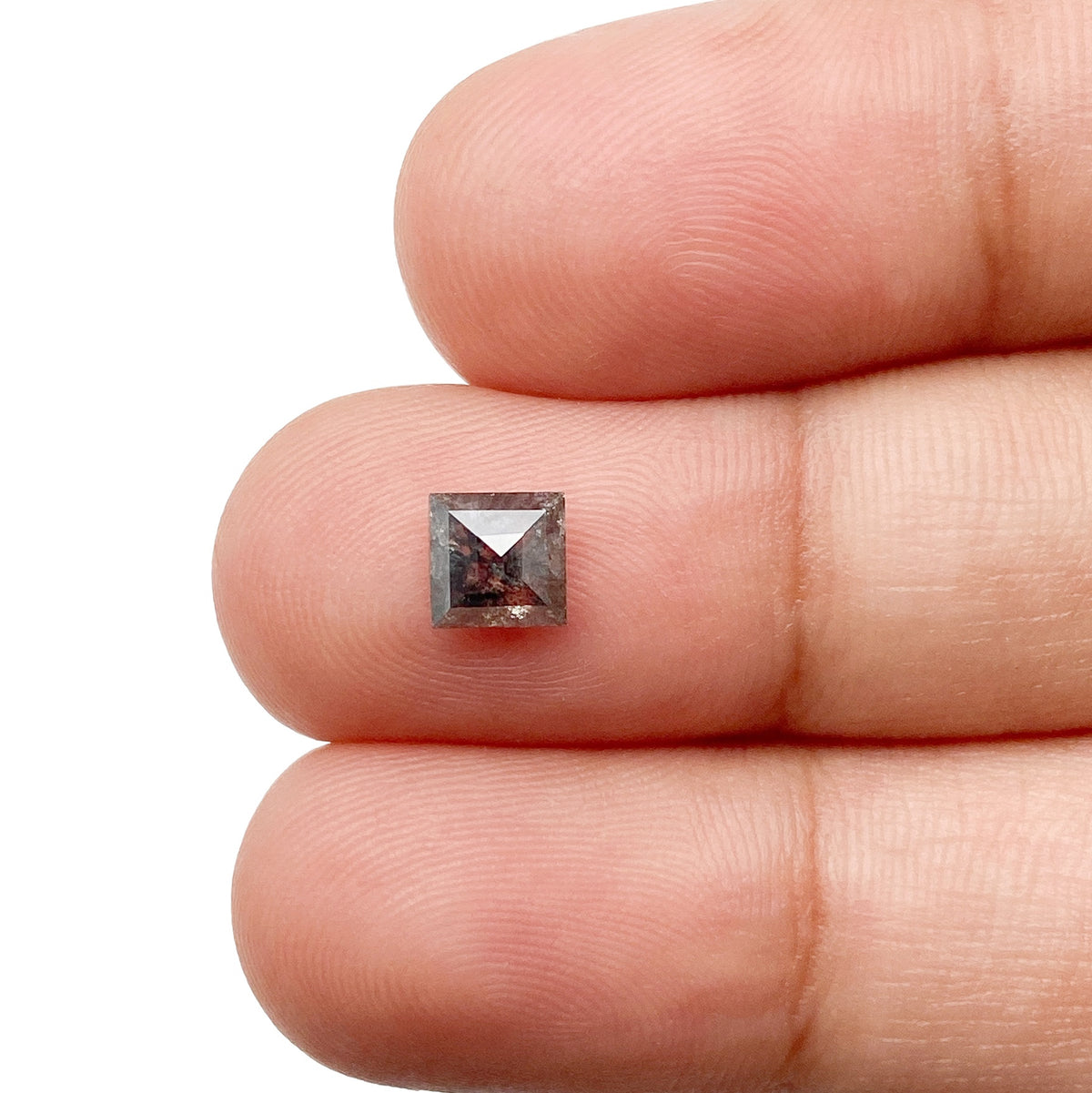 0.74ct | Salt & Pepper Lozenge Shape Step Cut Diamond - Modern Rustic Diamond
