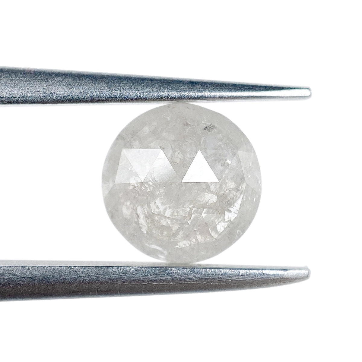 0.74ct | Salt & Pepper Round Shape Rose Cut Diamond - Modern Rustic Diamond