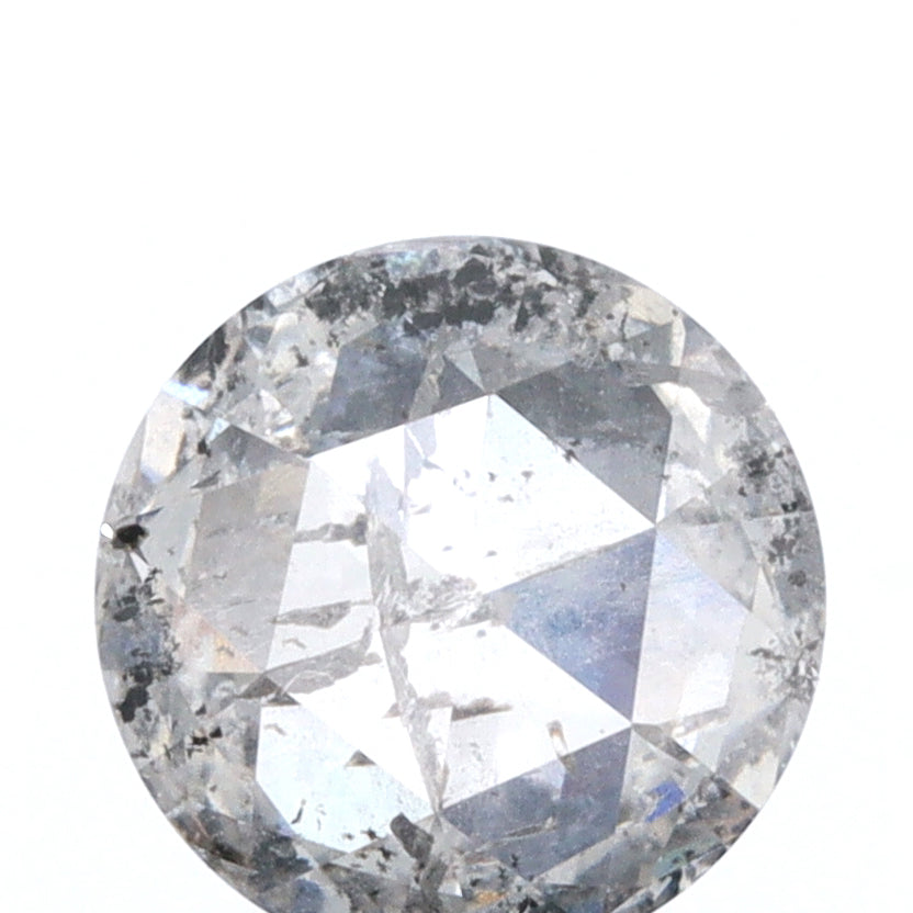 0.74ct | Salt & Pepper Round Shape Rose Cut Diamond - Modern Rustic Diamond