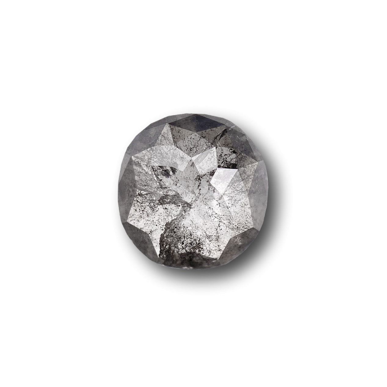 0.75ct | Salt & Pepper Cushion Shape Rose Cut Diamond - Modern Rustic Diamond