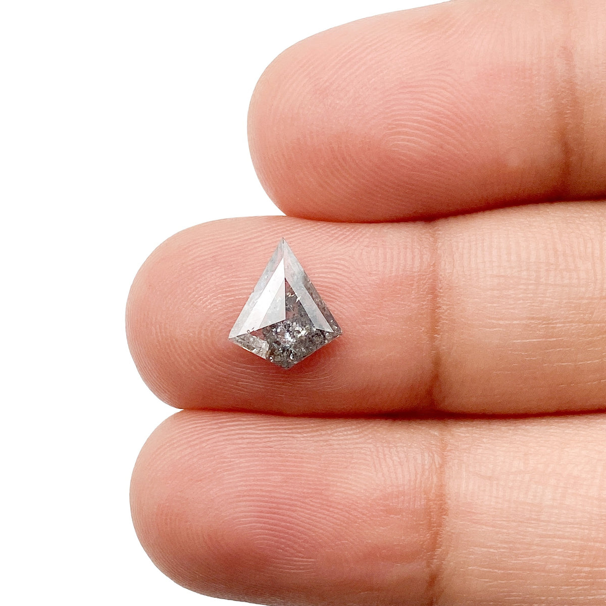 0.75ct | Salt & Pepper Kite Shape Step Cut Diamond - Modern Rustic Diamond