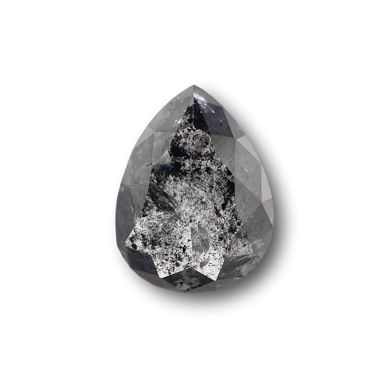 0.75ct | Salt & Pepper Oval Shape Rose Cut Diamond - Modern Rustic Diamond