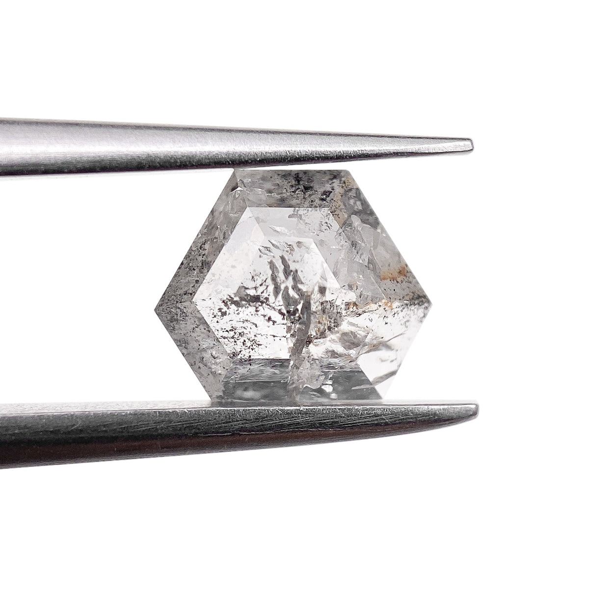 0.75ct | Salt & Pepper Shield Shape Rose Cut Diamond - Modern Rustic Diamond