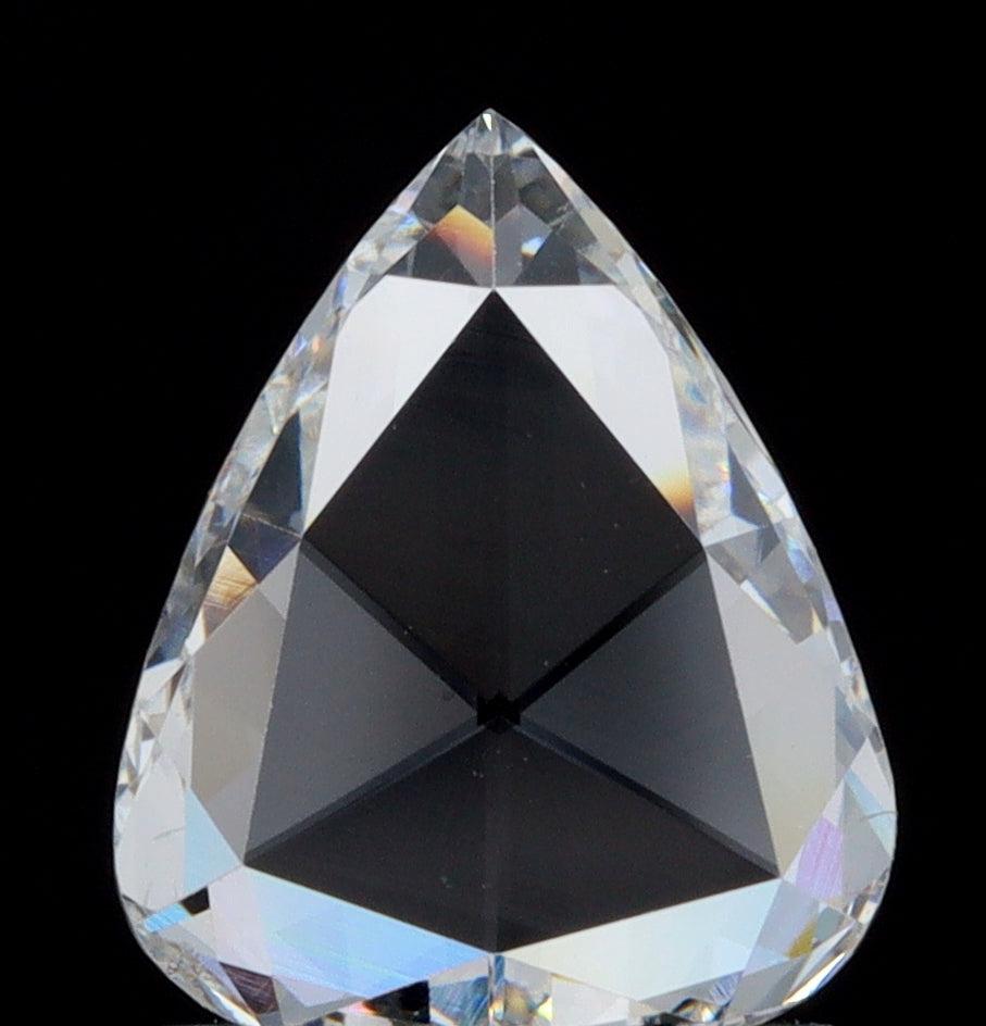0.76ct | F/VS2 Pear Shape Rose Cut Diamond (GIA)-Modern Rustic Diamond