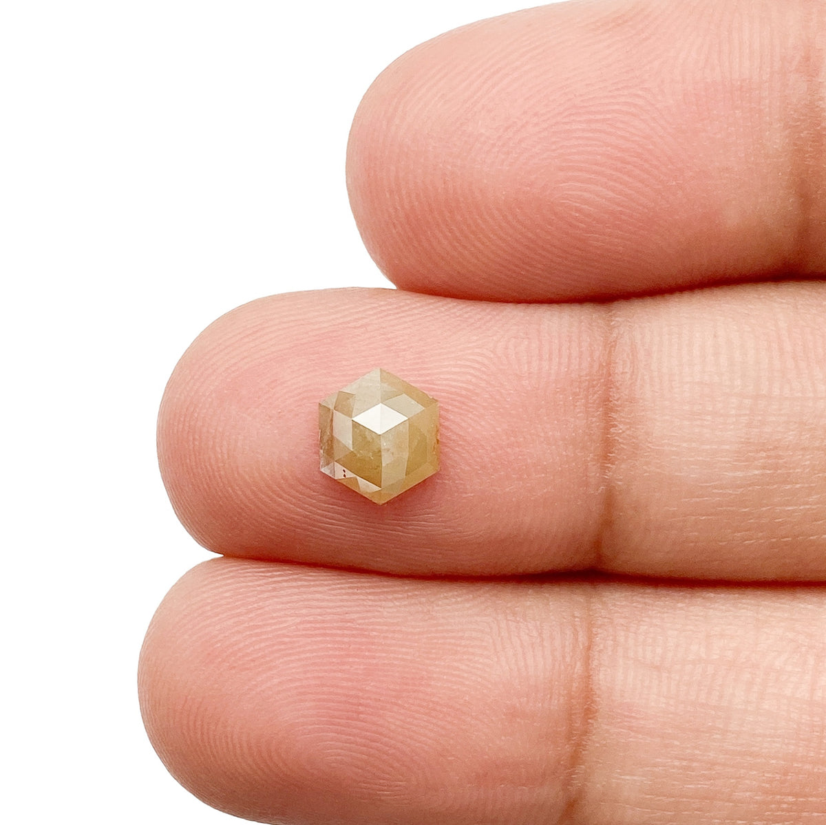 0.76ct | Rustic  Hexagon Shape Rose Cut Diamond - Modern Rustic Diamond