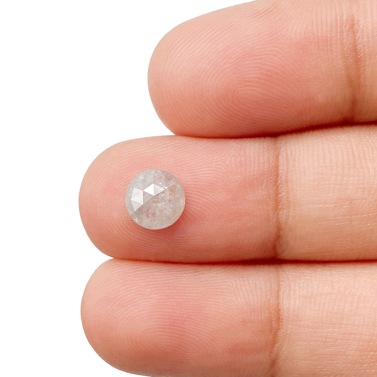 0.76ct | Salt & Pepper Round Shape Rose Cut Diamond - Modern Rustic Diamond