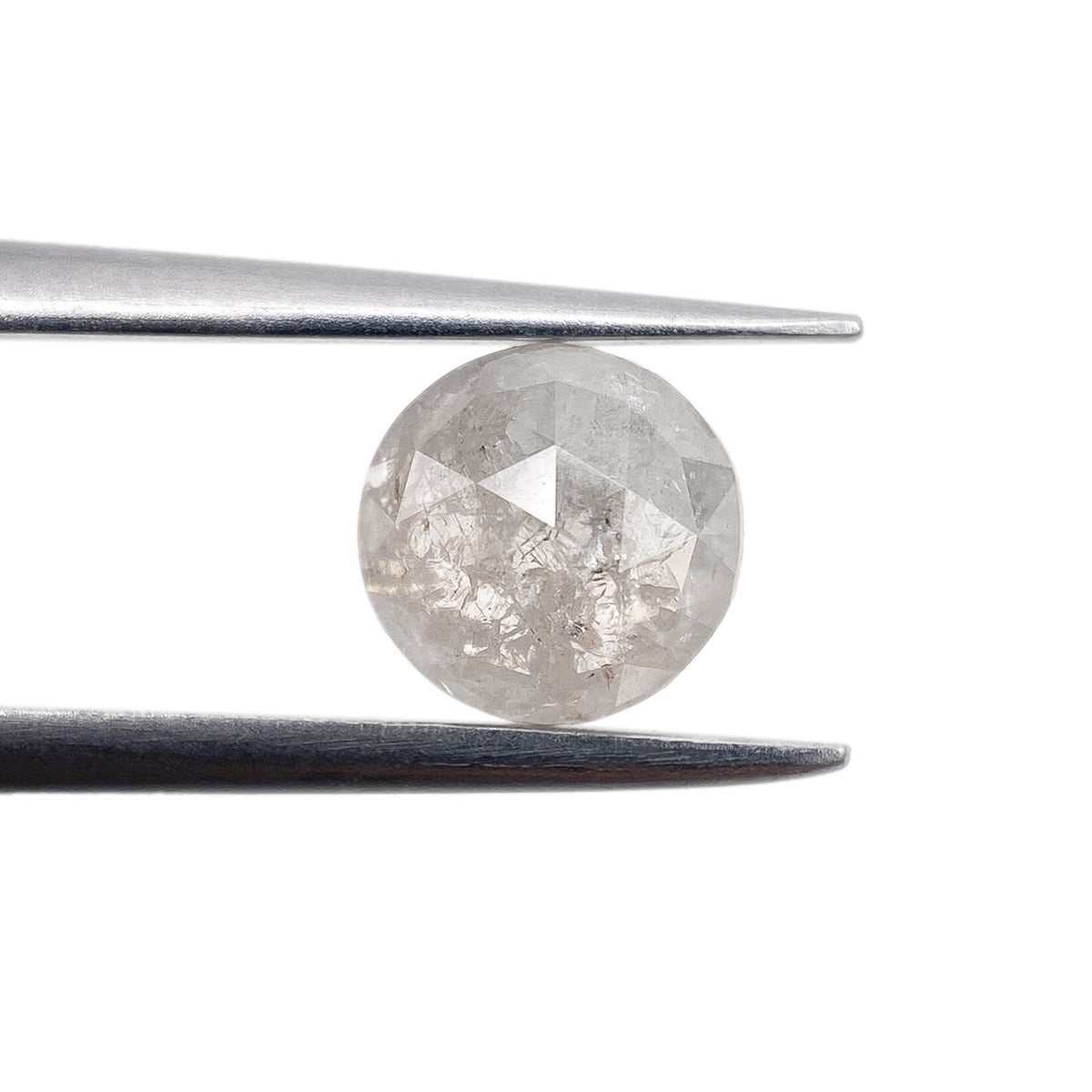 0.76ct | Salt & Pepper Round Shape Rose Cut Diamond - Modern Rustic Diamond