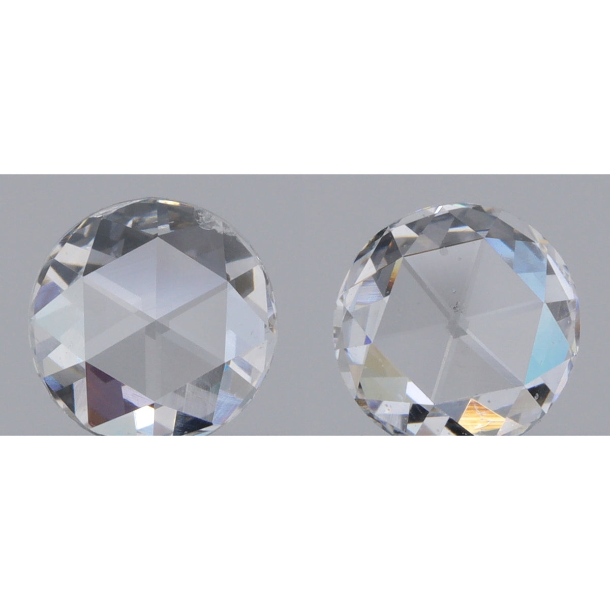 0.76cttw | G VS2 Round Shape Rose Cut Diamond Matched Pair - Modern Rustic Diamond