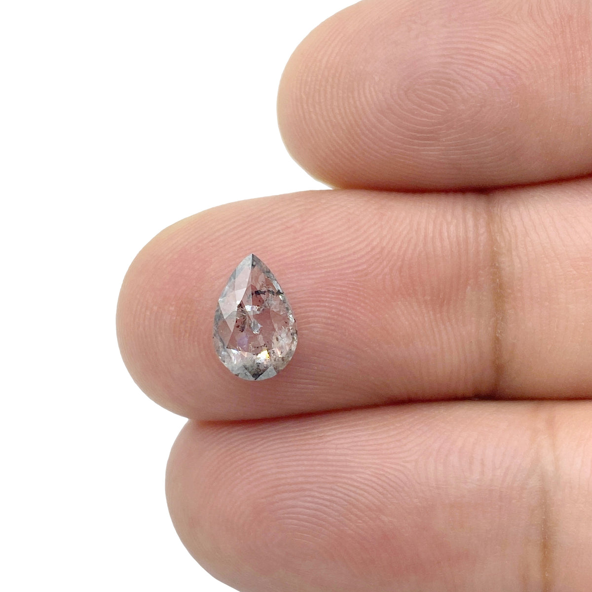 0.77ct | Rustic Pear Shape Rose Cut Diamond - Modern Rustic Diamond