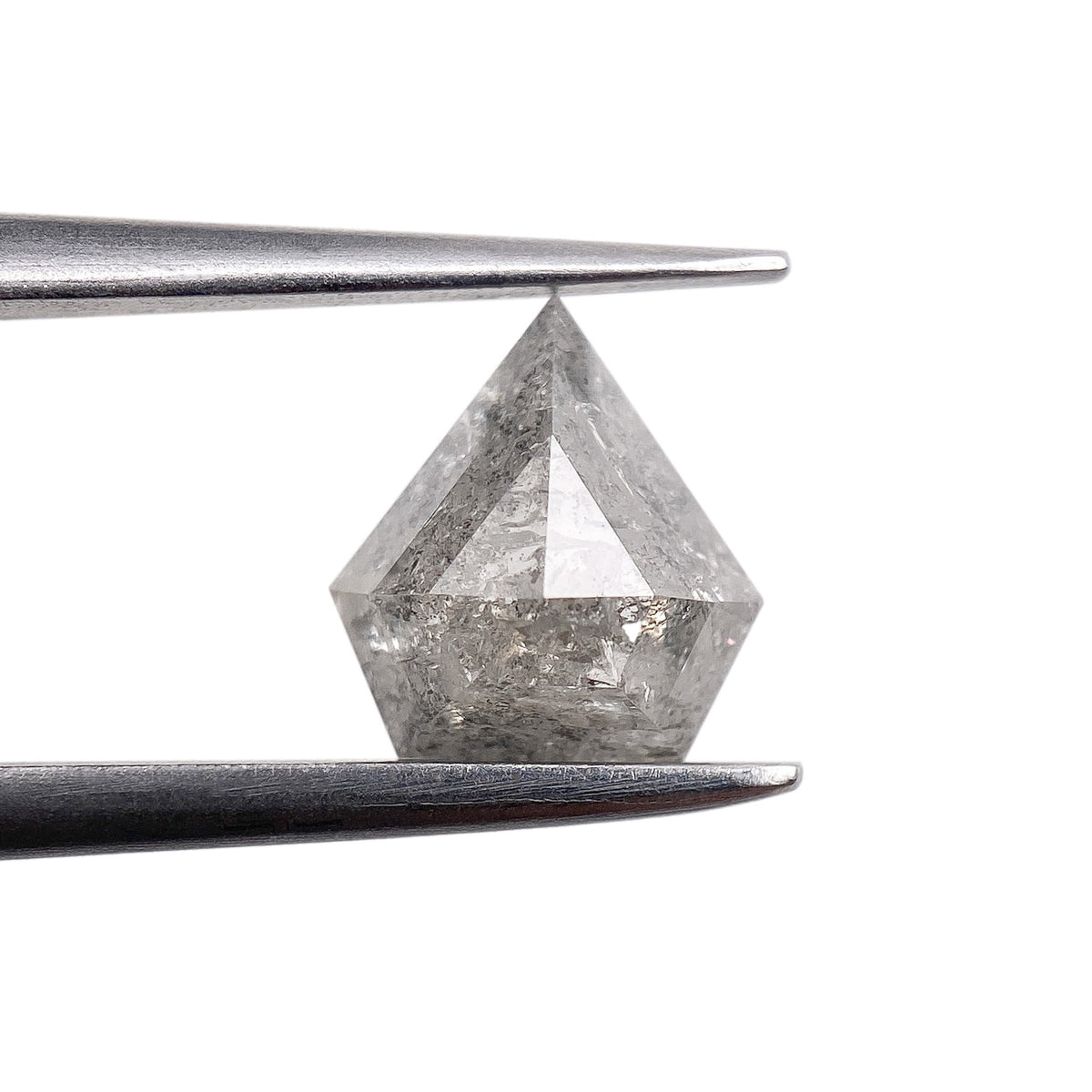 0.77ct | Salt & Pepper Shield Shape Rose Cut Diamond - Modern Rustic Diamond