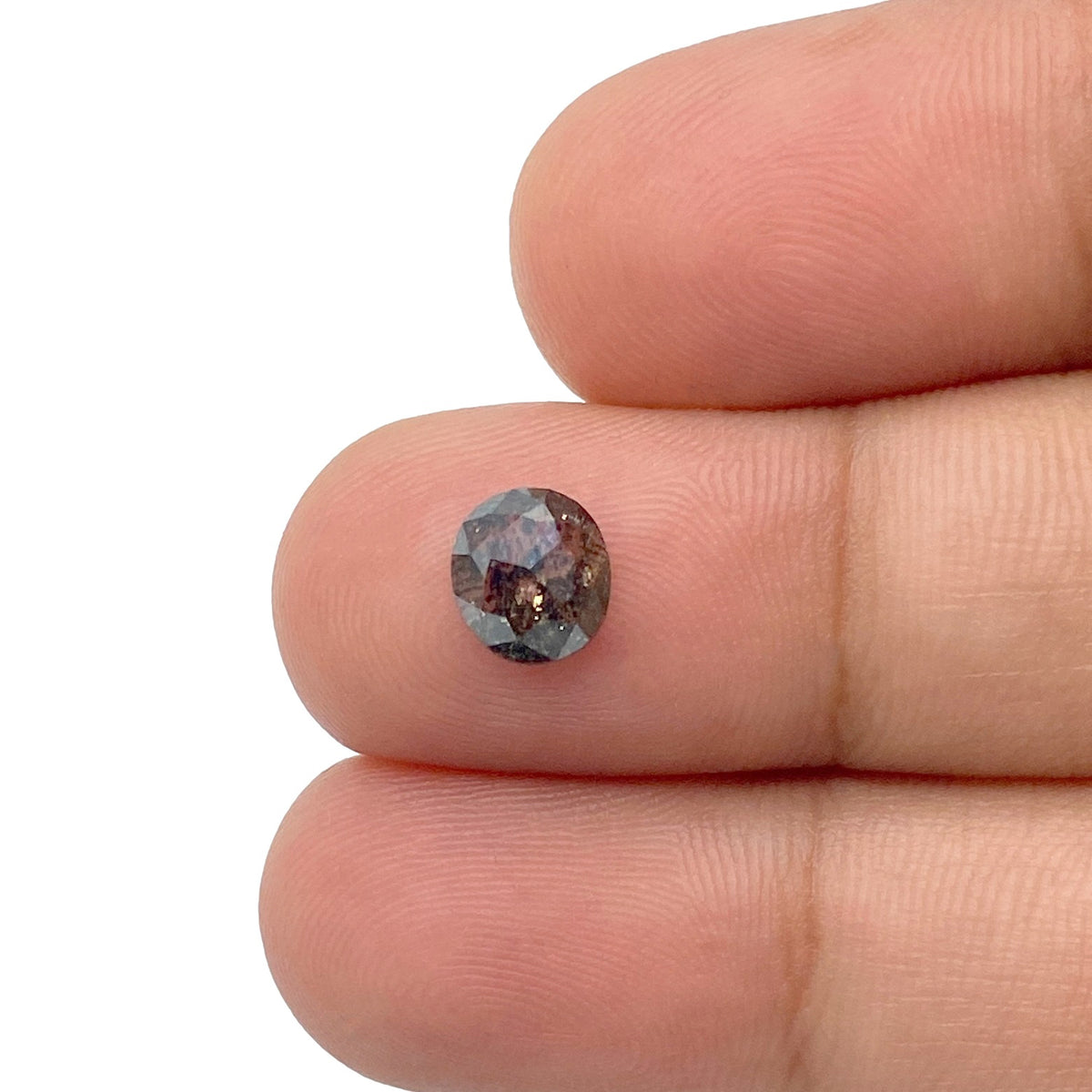 0.78ct | Salt & Pepper Cushion Shape Rose Cut Diamond - Modern Rustic Diamond