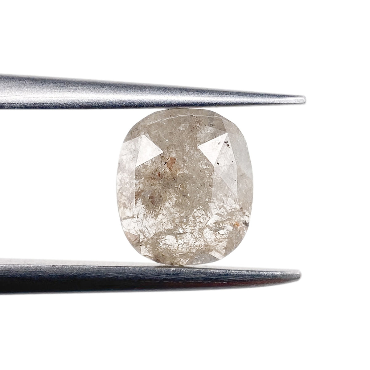 0.78ct | Salt & Pepper Cushion Shape Rose Cut Diamond - Modern Rustic Diamond