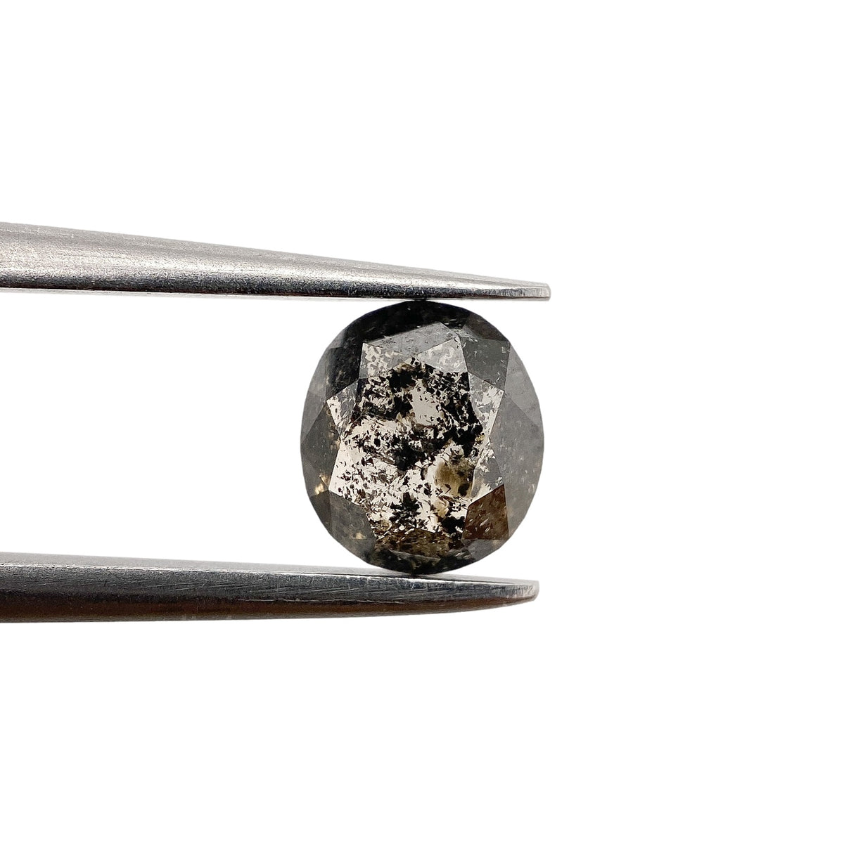 0.78ct | Salt & Pepper Cushion Shape Rose Cut Diamond - Modern Rustic Diamond
