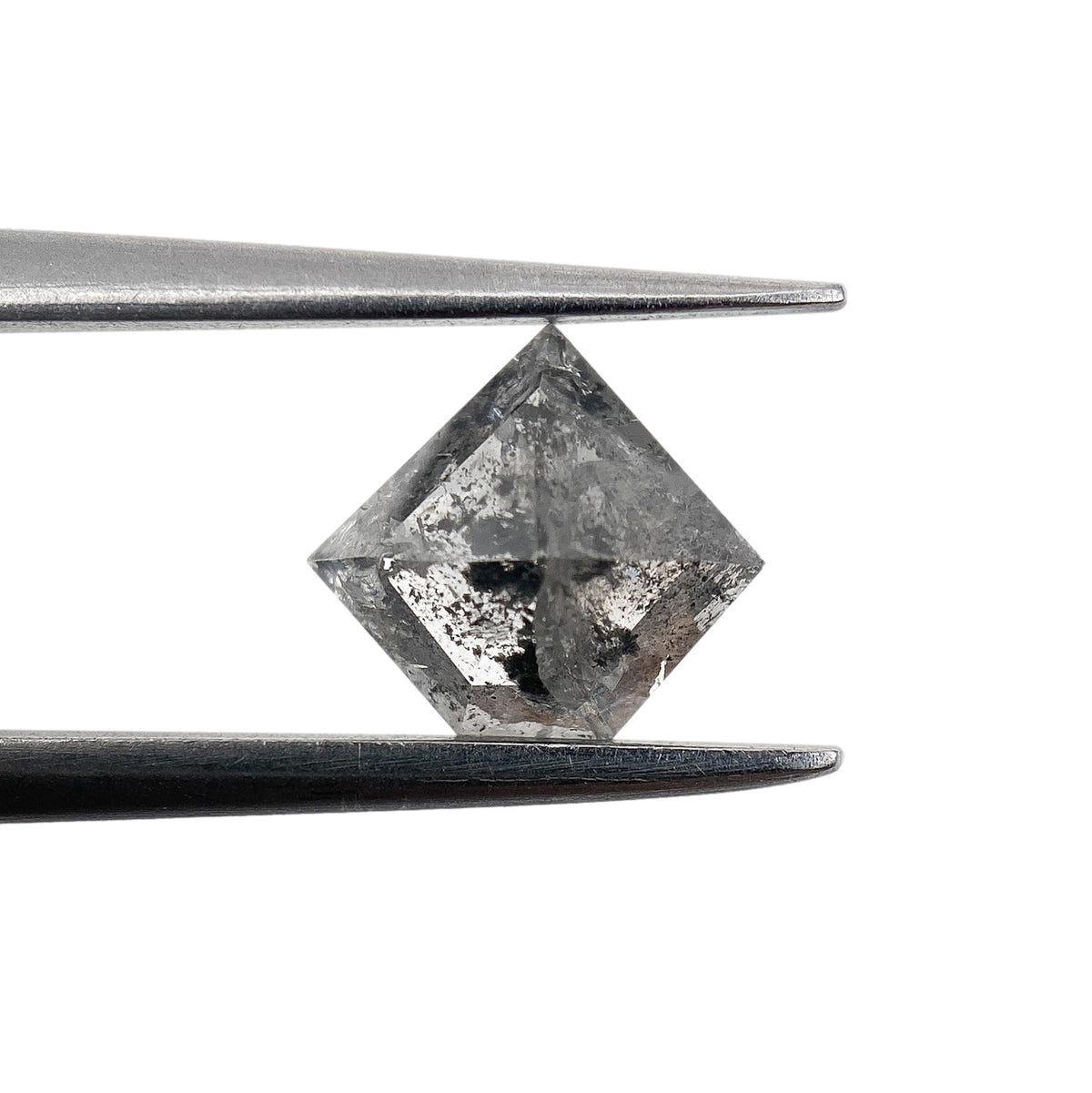 0.78ct | Salt & Pepper Shield Shape Rose Cut Diamond - Modern Rustic Diamond