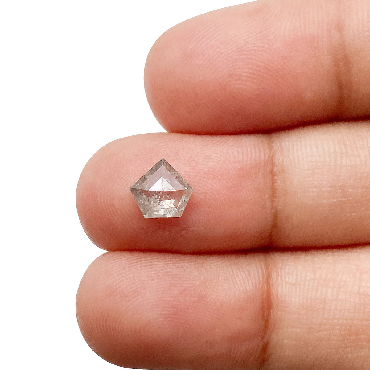 0.78ct | Salt & Pepper Shield Shape Step Cut Diamond - Modern Rustic Diamond