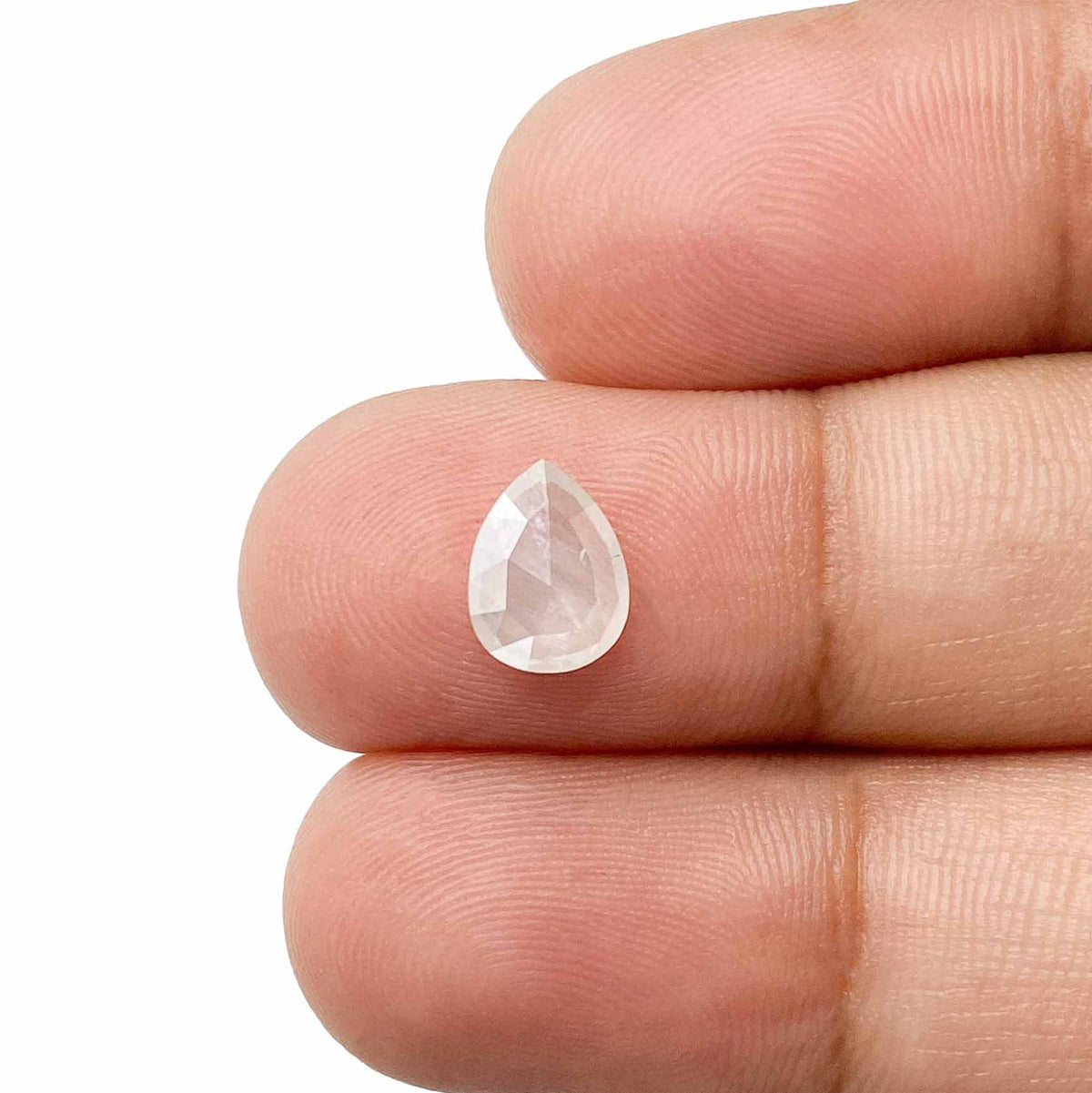 0.79ct | Salt & Pepper Pear Shape Rose Cut Diamond - Modern Rustic Diamond