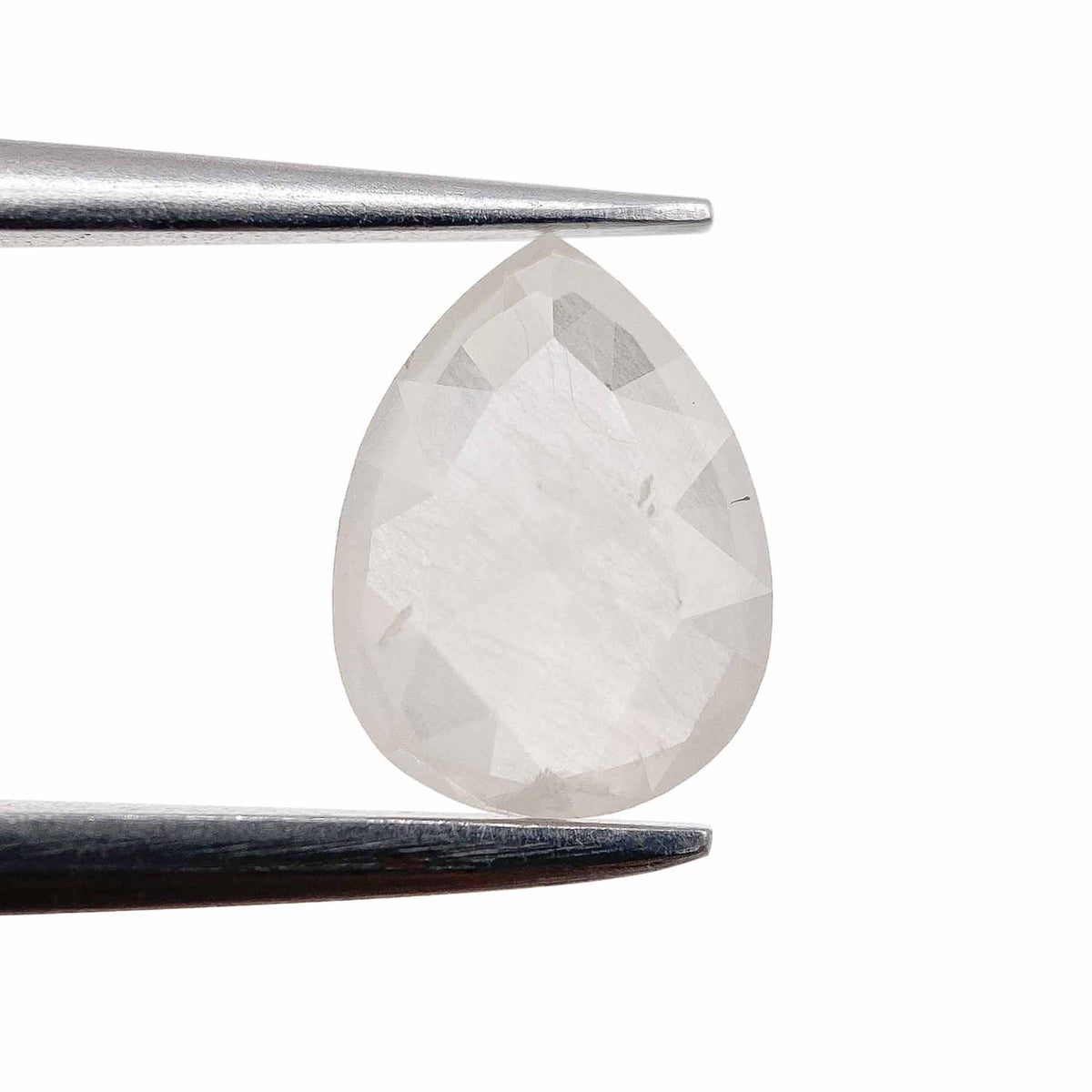 0.79ct | Salt & Pepper Pear Shape Rose Cut Diamond - Modern Rustic Diamond