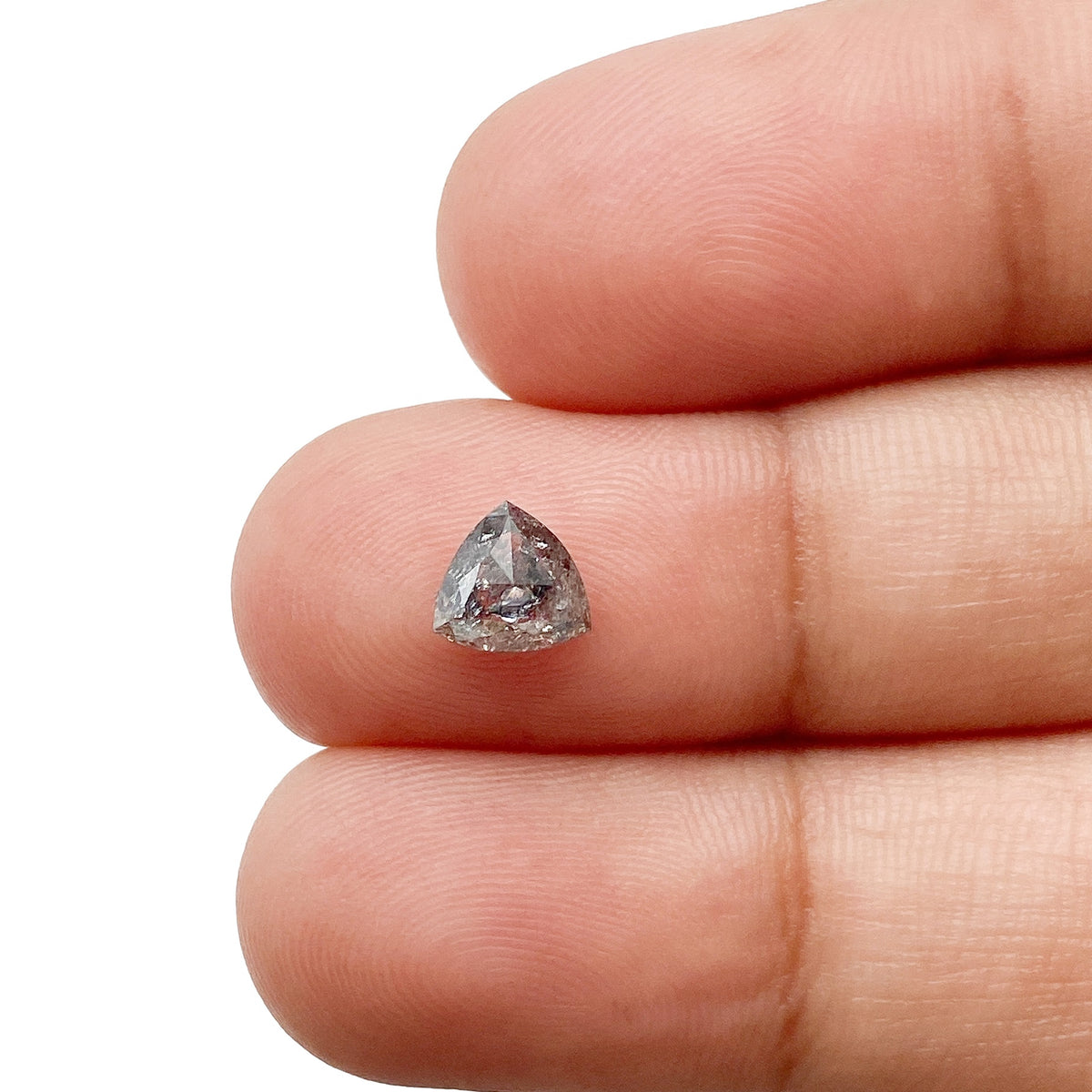 0.79ct | Salt & Pepper Triangular Shape Rose Cut Diamond - Modern Rustic Diamond