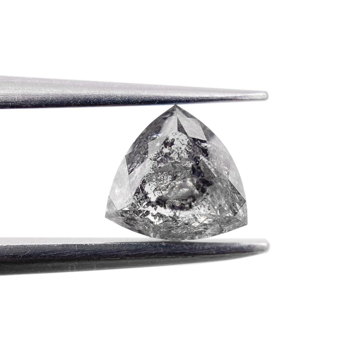 0.79ct | Salt & Pepper Triangular Shape Rose Cut Diamond - Modern Rustic Diamond