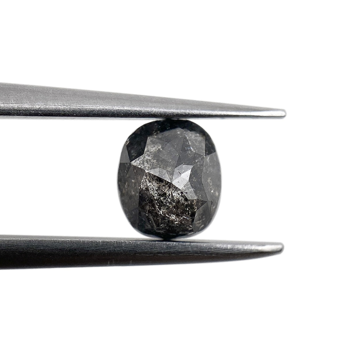 0.80ct | Salt & Pepper Cushion Shape Rose Cut Diamond - Modern Rustic Diamond