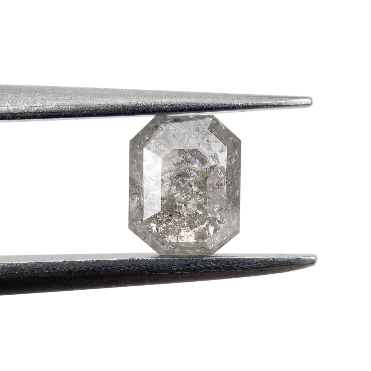 0.80ct | Salt & Pepper Emerald Shape Step Cut Diamond - Modern Rustic Diamond