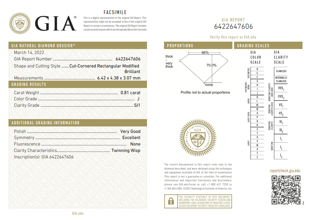 0.81ct | J/SI1 Radiant Shape Brilliant Cut Diamond (GIA) - Modern Rustic Diamond