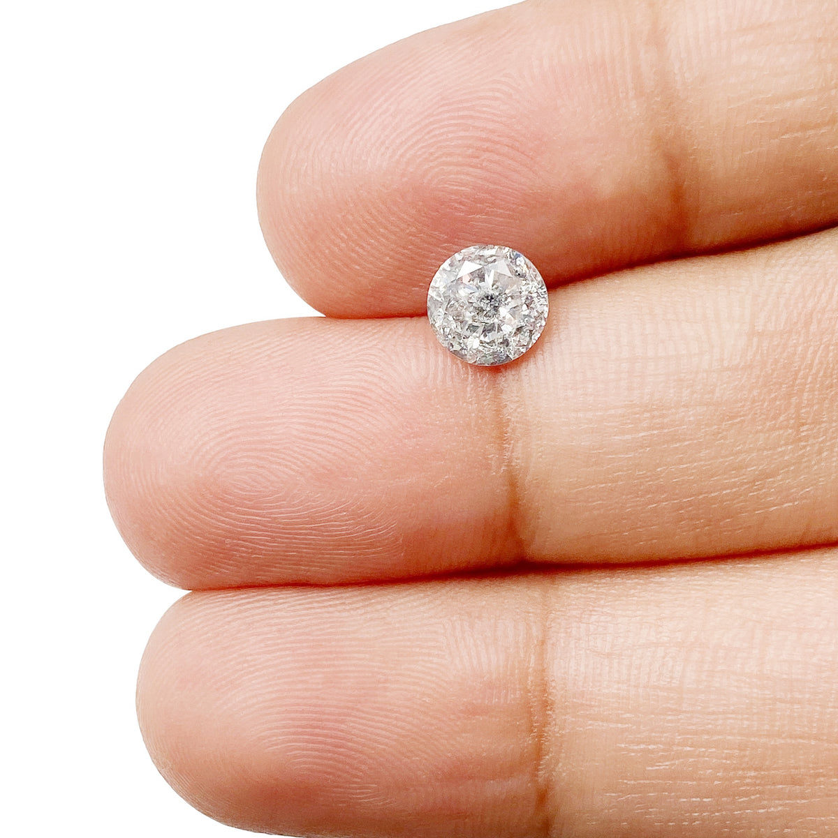 0.81ct | Salt & Pepper Round Shape Brilliant Cut Diamond - Modern Rustic Diamond