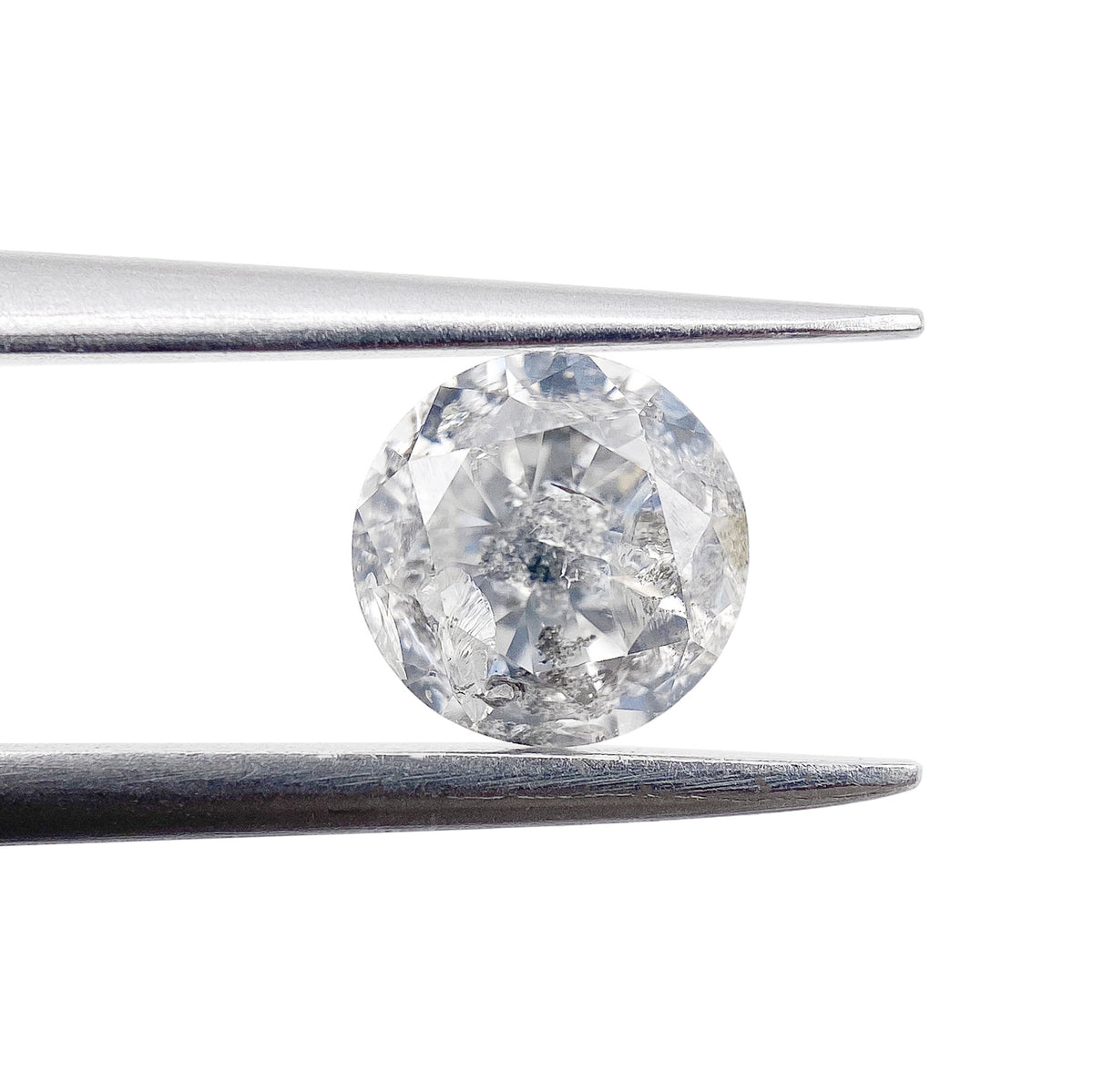 0.81ct | Salt & Pepper Round Shape Brilliant Cut Diamond - Modern Rustic Diamond