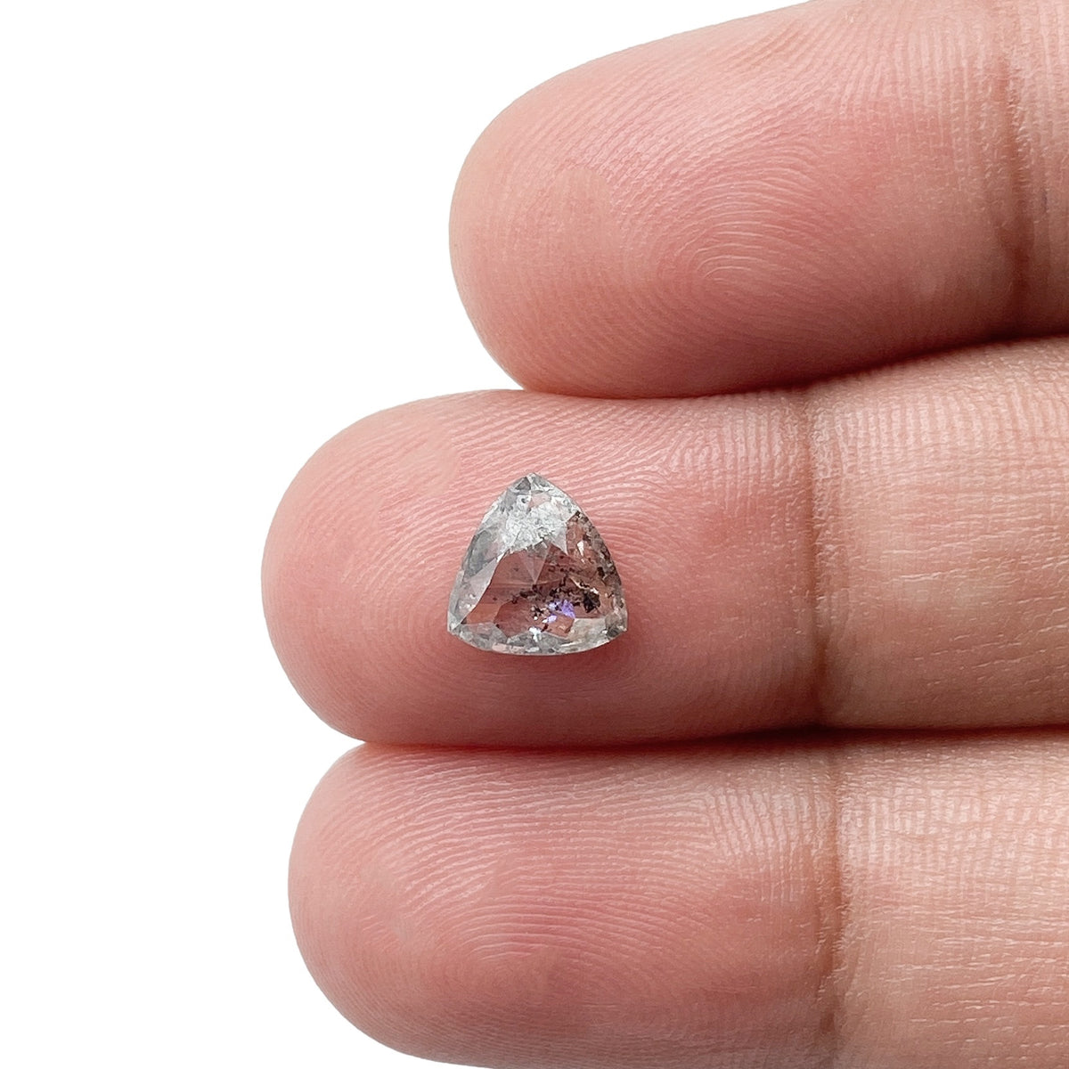 0.81ct | Salt & Pepper Triangular Shape Rose Cut Diamond - Modern Rustic Diamond