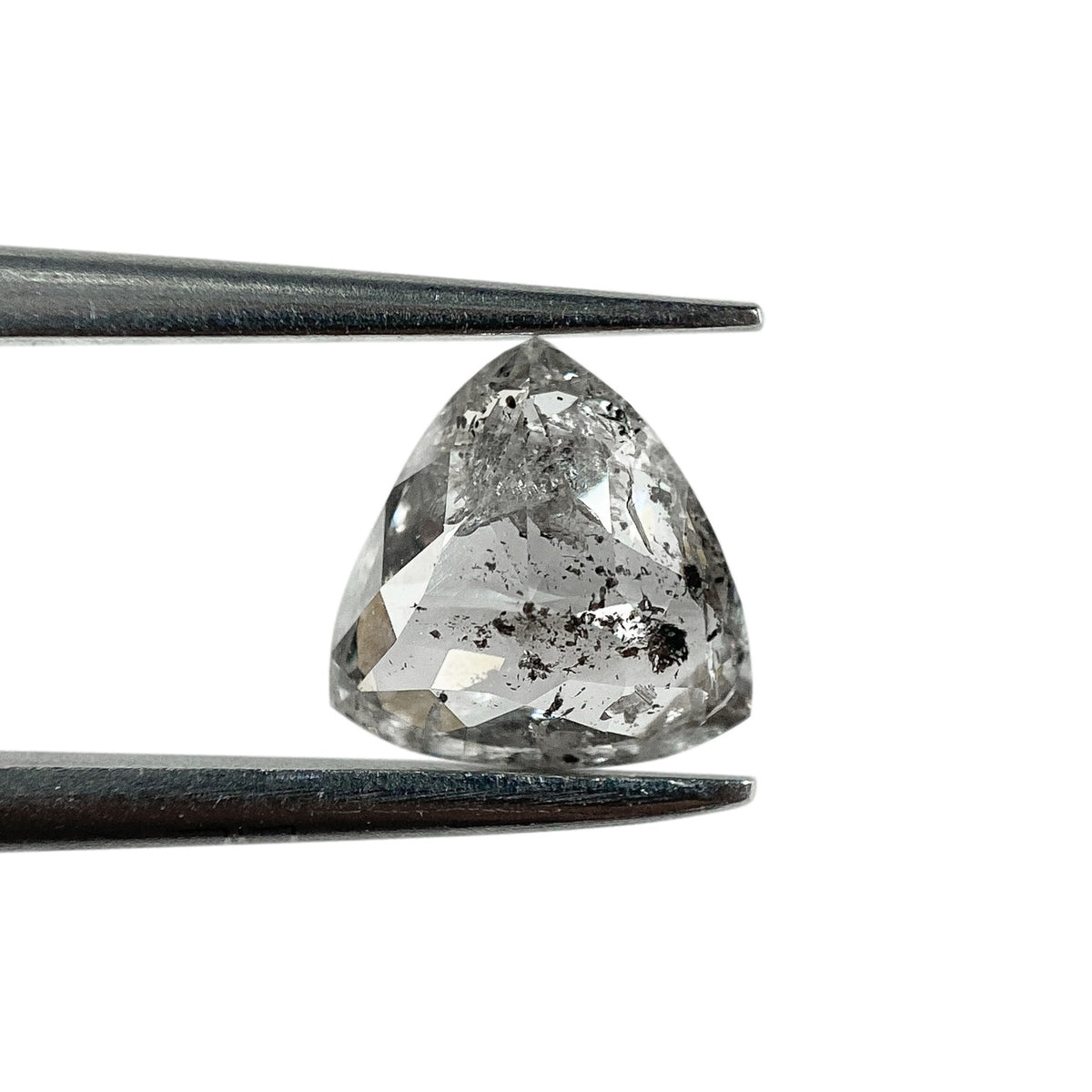 0.81ct | Salt & Pepper Triangular Shape Rose Cut Diamond - Modern Rustic Diamond
