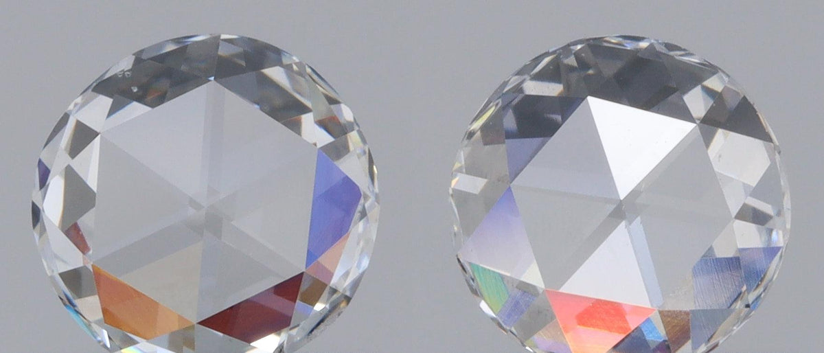 0.81cttw | G VS2 Round Shape Rose Cut Diamond Matched Pair - Modern Rustic Diamond