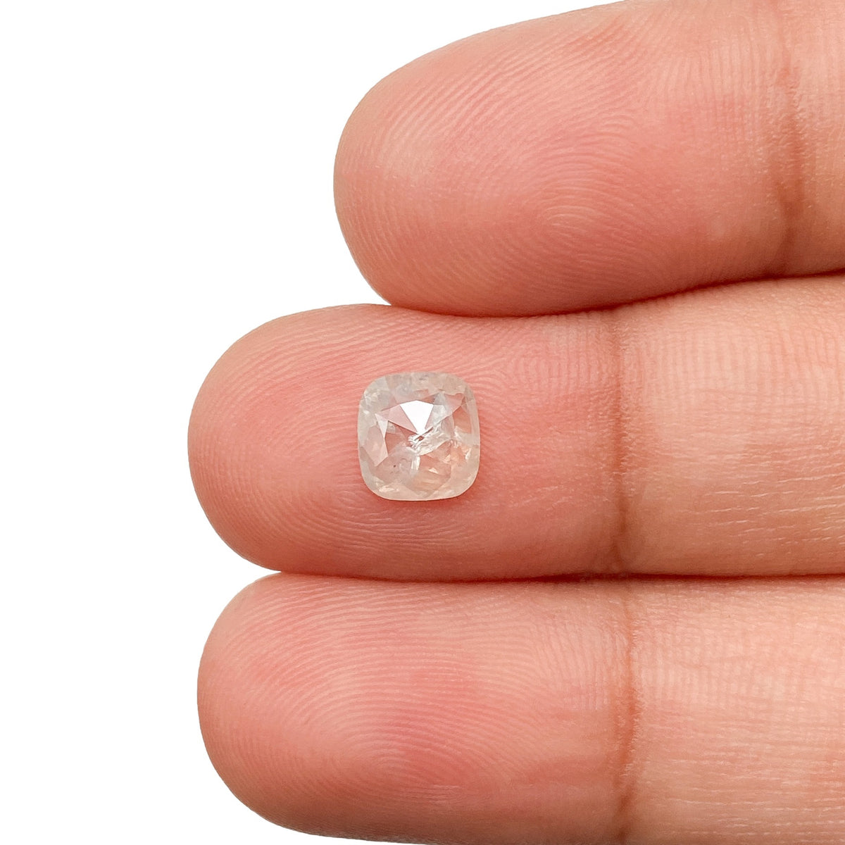 0.82ct | Salt & Pepper Cushion Shape Rose Cut Diamond - Modern Rustic Diamond