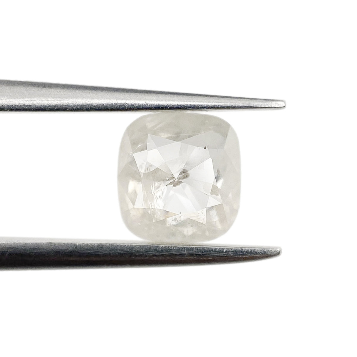 0.82ct | Salt & Pepper Cushion Shape Rose Cut Diamond - Modern Rustic Diamond