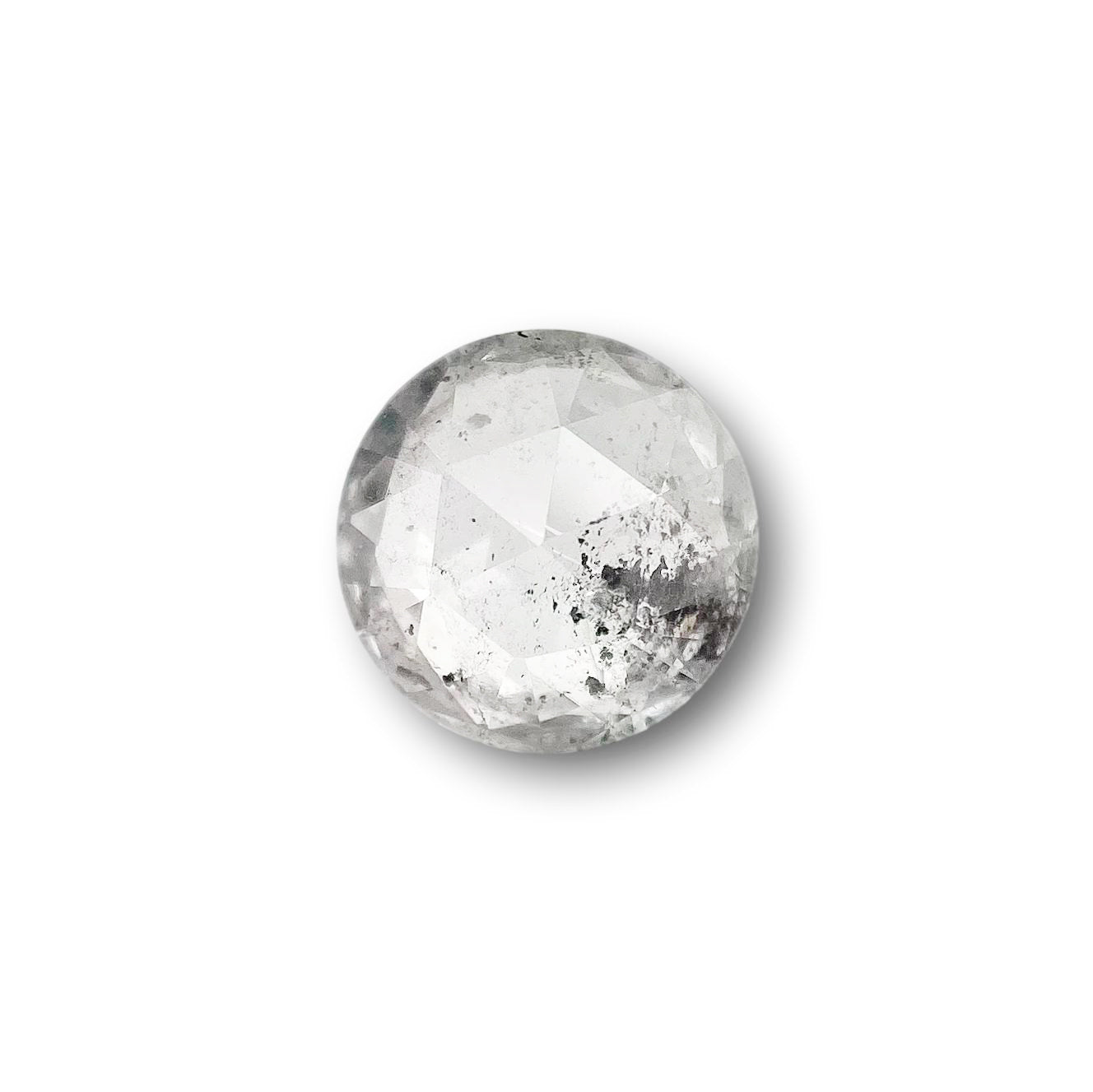 0.82ct | Salt & Pepper Round Shape Rose Cut Diamond - Modern Rustic Diamond