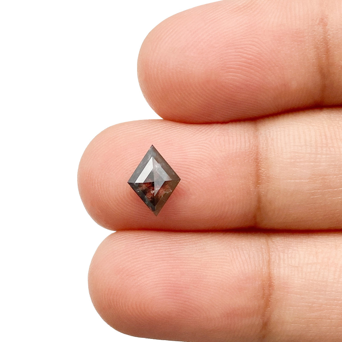 0.83ct | Salt & Pepper Lozenge Shape Step Cut Diamond - Modern Rustic Diamond