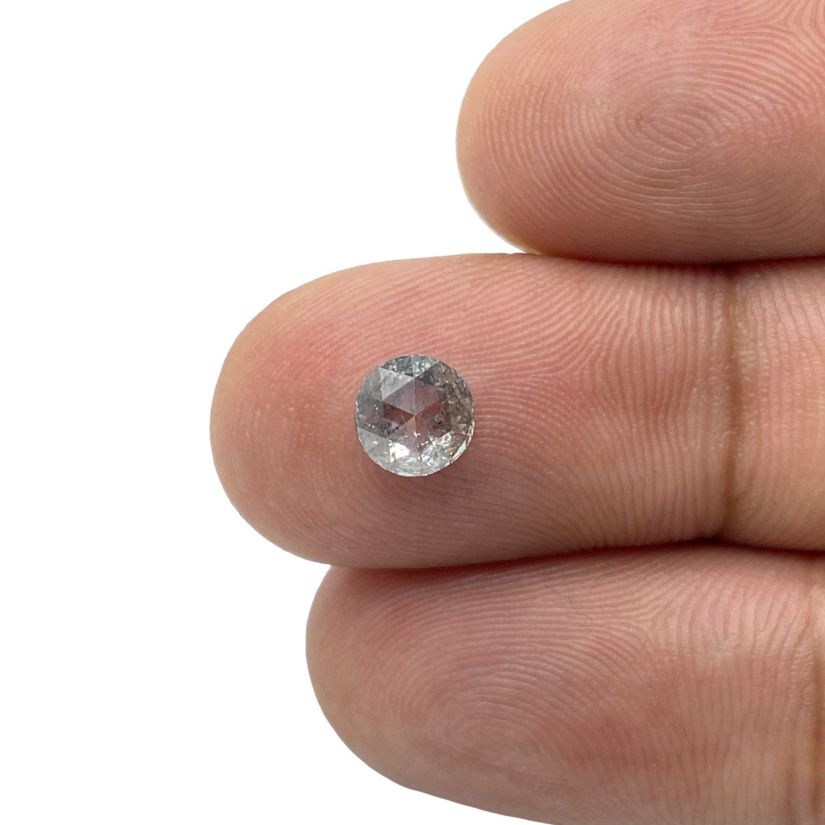 0.83ct | Salt & Pepper Round Shape Rose Cut Diamond - Modern Rustic Diamond