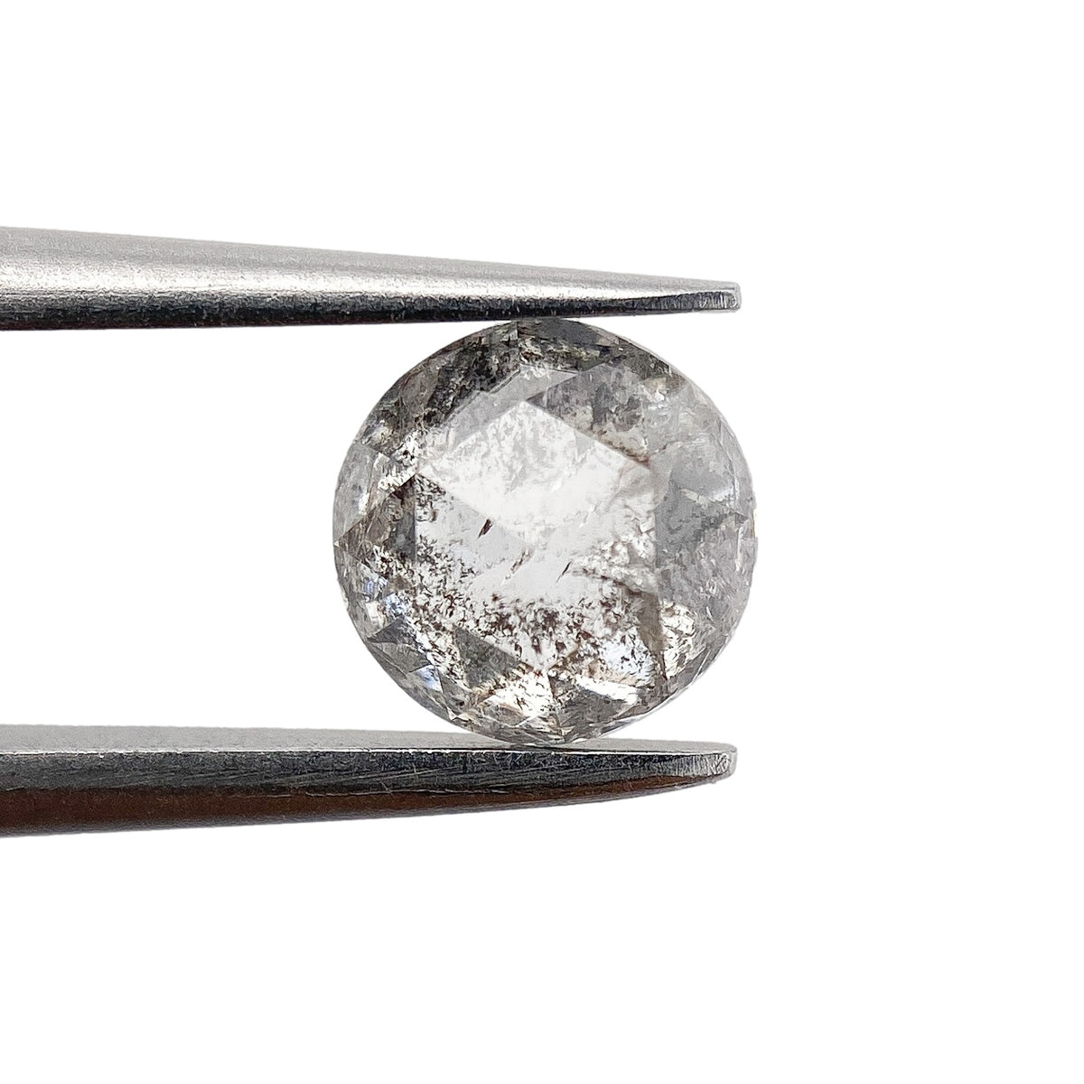 0.83ct | Salt & Pepper Round Shape Rose Cut Diamond - Modern Rustic Diamond
