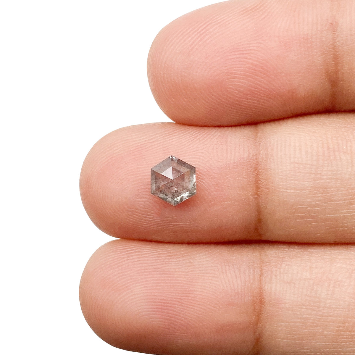 0.84ct | Rustic  Hexagon Shape Rose Cut Diamond - Modern Rustic Diamond