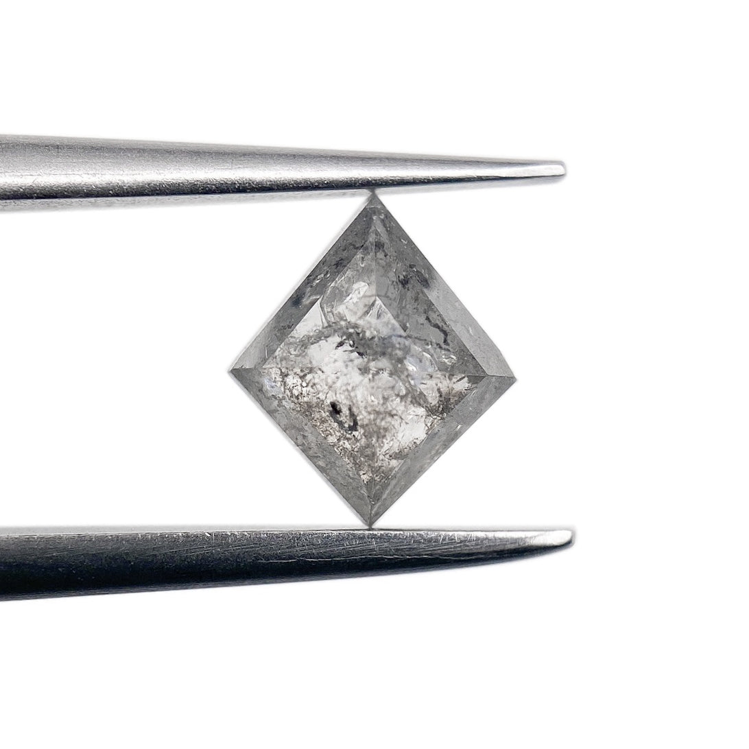 0.84ct | Salt & Pepper Kite Shape Step Cut Diamond - Modern Rustic Diamond