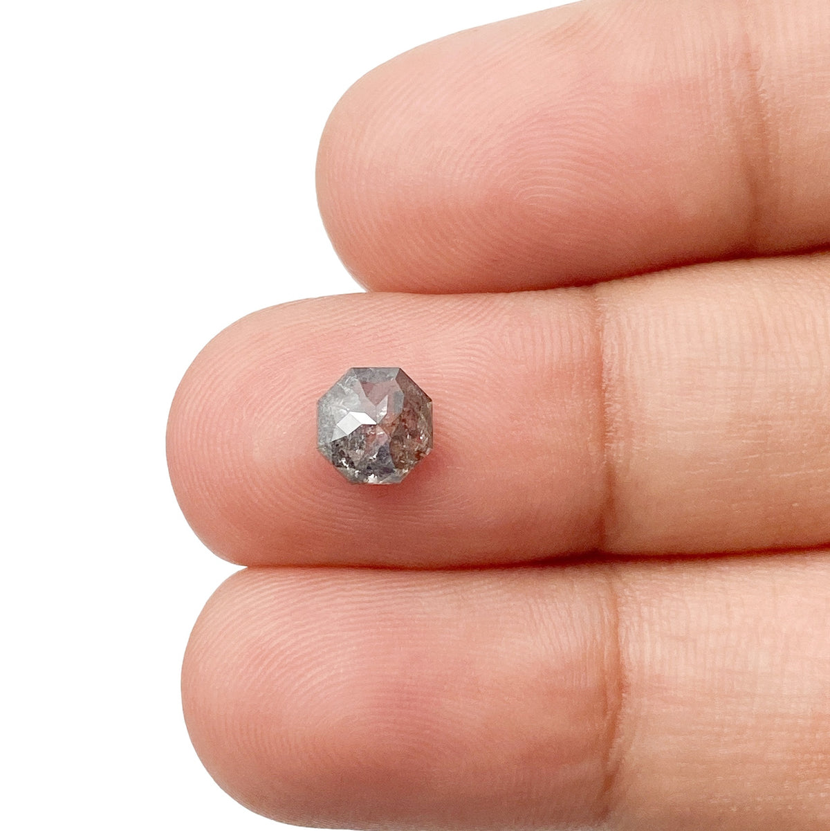 0.84ct | Salt & Pepper Octagonal Shape Step Cut Diamond - Modern Rustic Diamond