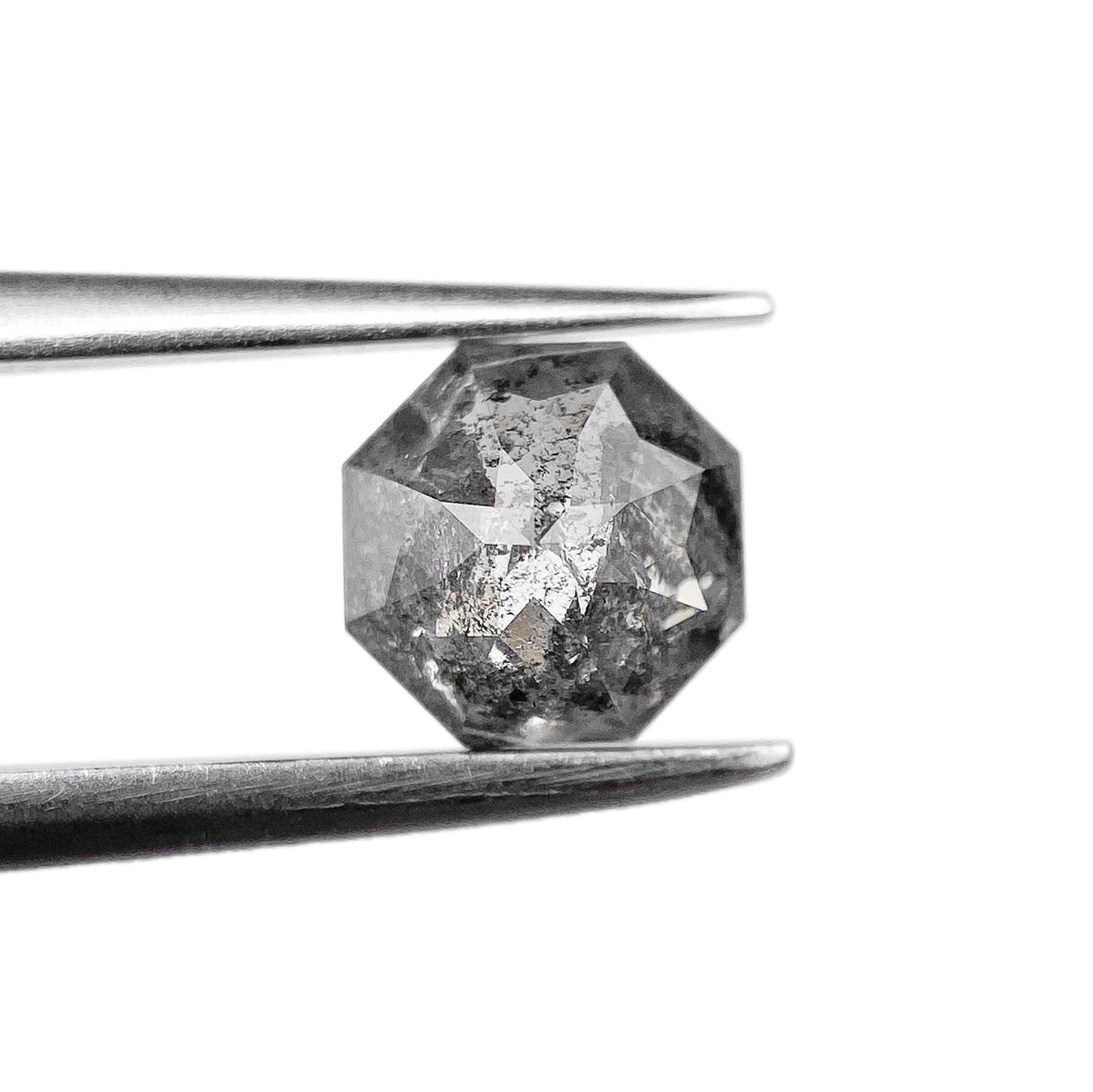 0.84ct | Salt & Pepper Octagonal Shape Step Cut Diamond - Modern Rustic Diamond