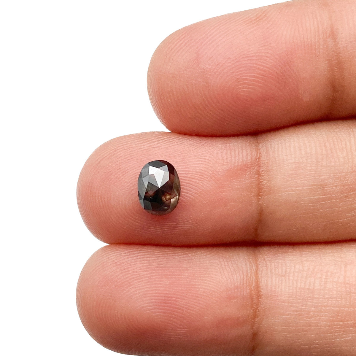 0.85ct | Salt & Pepper Oval Shape Rose Cut Diamond - Modern Rustic Diamond