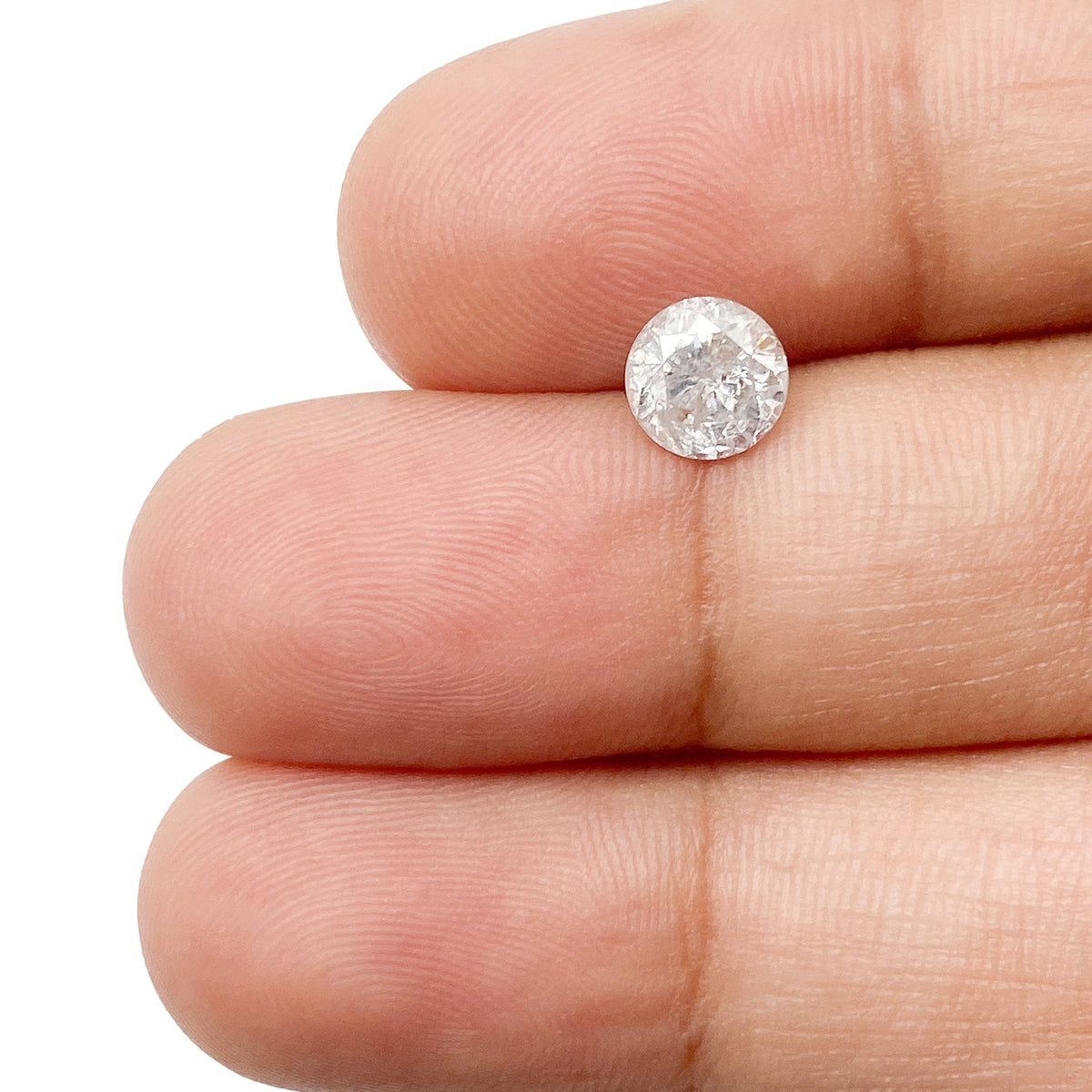 0.85ct | Salt & Pepper Round Shape Brilliant Cut Diamond - Modern Rustic Diamond