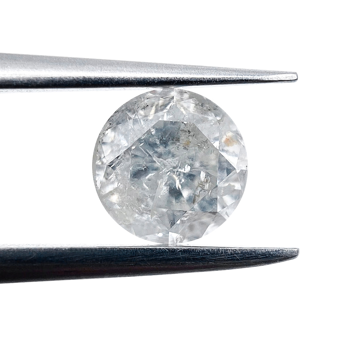 0.85ct | Salt & Pepper Round Shape Brilliant Cut Diamond - Modern Rustic Diamond