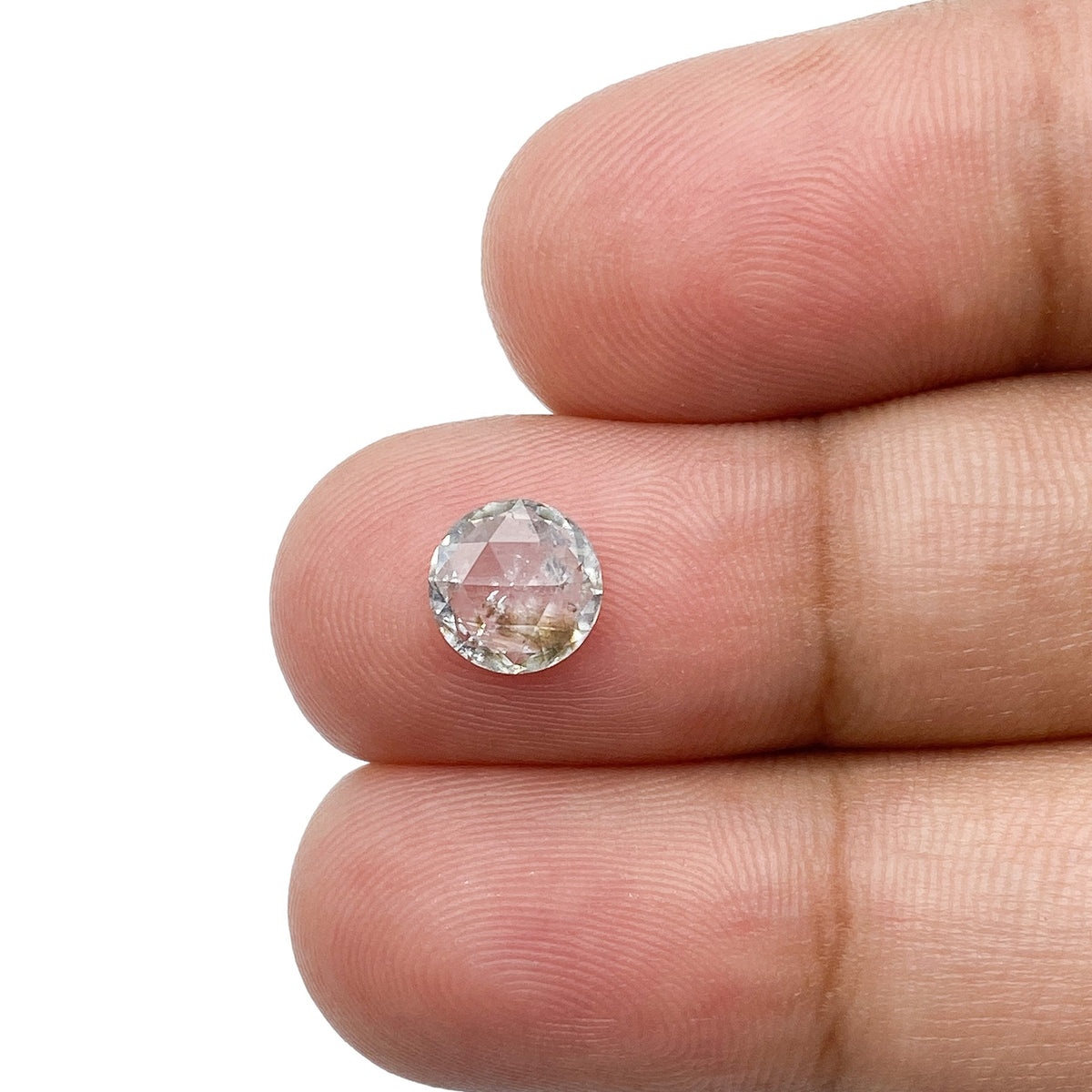 0.85ct | Salt & Pepper Round Shape Rose Cut Diamond - Modern Rustic Diamond