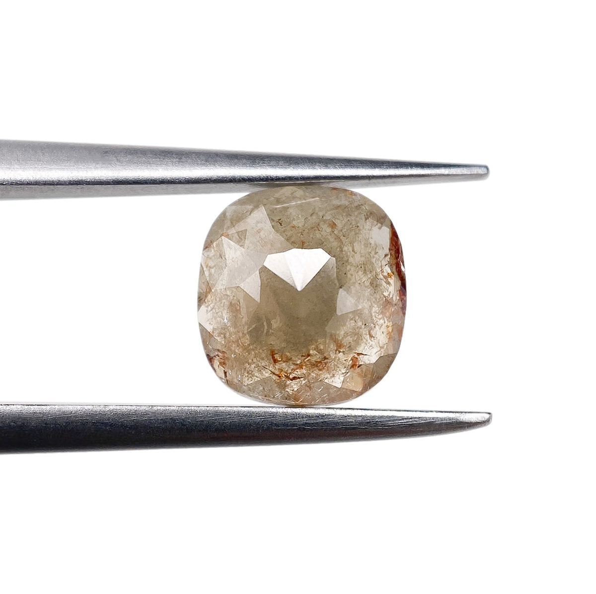 0.87ct | Salt & Pepper Cushion Shape Rose Cut Diamond - Modern Rustic Diamond