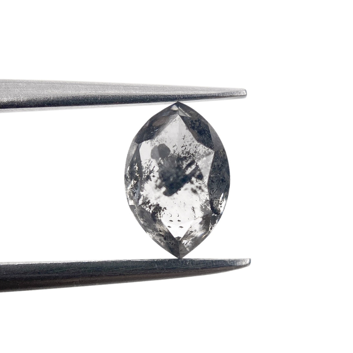 0.87ct | Salt & Pepper Marquise Shape Rose Cut Diamond - Modern Rustic Diamond