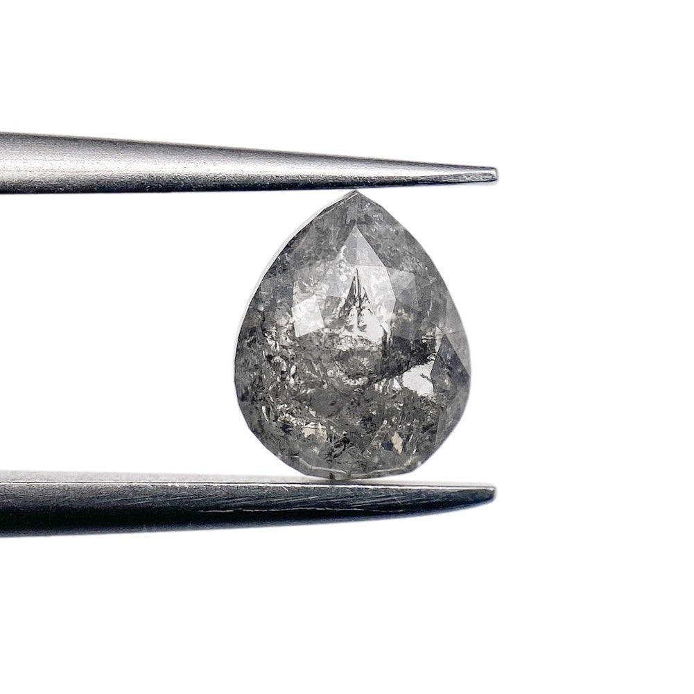 0.87ct | Rustic  Pear Shape Rose Cut Diamond - Modern Rustic Diamond